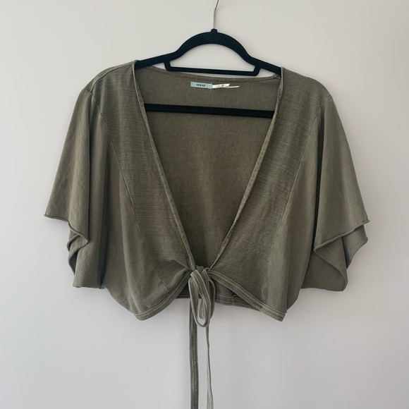 Kimchi Blue UO Front Tie Crop Top - Picture 1 of 4